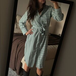 Wilfred blue and white stripe shirt dress